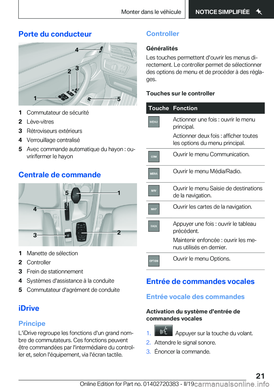 BMW X2 2019  Notices Demploi (in French) �P�o�r�t�e��d�u��c�o�n�d�u�c�t�e�u�r�1�C�o�m�m�u�t�a�t�e�u�r��d�e��s�é�c�u�r�i�t�é�2�L�è�v�e�-�v�i�t�r�e�s�3�R�é�t�r�o�v�i�s�e�u�r�s��e�x�t�é�r�i�e�u�r�s�4�V�e�r�r�o�u�i�l�l�a�g�e��c�e�n�t�