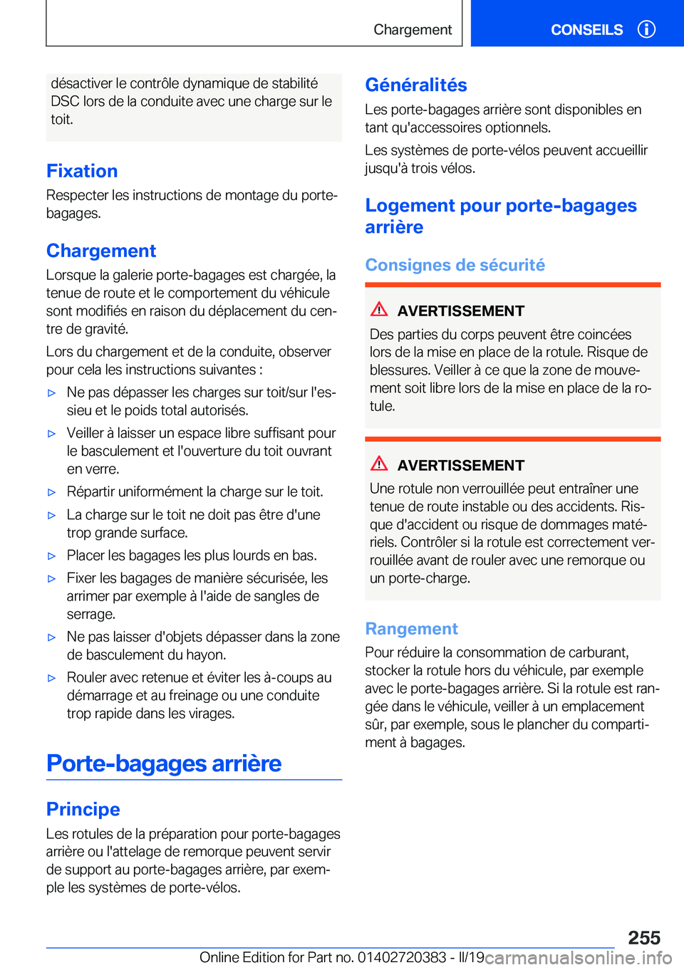 BMW X2 2019  Notices Demploi (in French) �d�é�s�a�c�t�i�v�e�r��l�e��c�o�n�t�r�