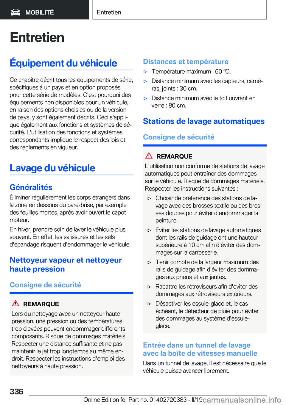 BMW X2 2019  Notices Demploi (in French) �E�n�t�r�e�t�i�e�n�