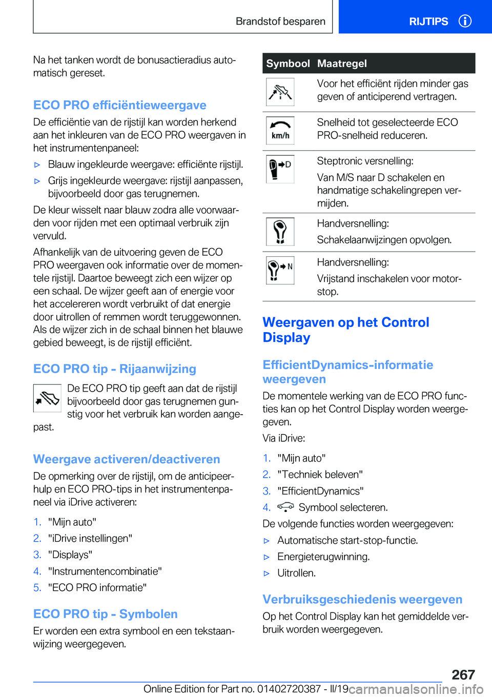 BMW X2 2019  Instructieboekjes (in Dutch) �N�a��h�e�t��t�a�n�k�e�n��w�o�r�d�t��d�e��b�o�n�u�s�a�c�t�i�e�r�a�d�i�u�s��a�u�t�oj�m�a�t�i�s�c�h��g�e�r�e�s�e�t�.
�E�C�O��P�R�O��e�f�f�i�c�i�