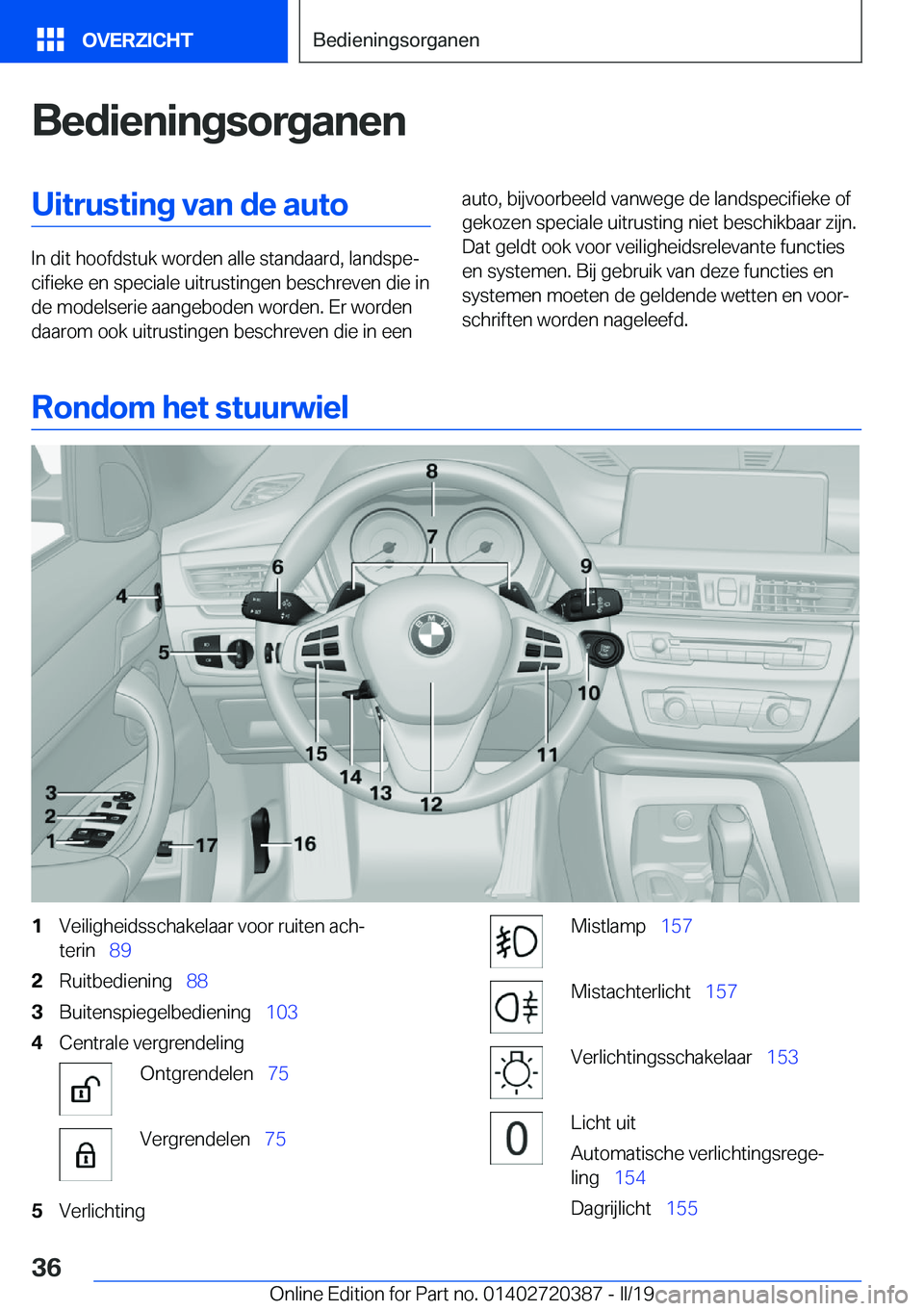 BMW X2 2019  Instructieboekjes (in Dutch) �B�e�d�i�e�n�i�n�g�s�o�r�g�a�n�e�n�U�i�t�r�u�s�t�i�n�g��v�a�n��d�e��a�u�t�o
�I�n��d�i�t��h�o�o�f�d�s�t�u�k��w�o�r�d�e�n��a�l�l�e��s�t�a�n�d�a�a�r�d�,��l�a�n�d�s�p�ej�c�i�f�i�e�k�e��e�n��s�