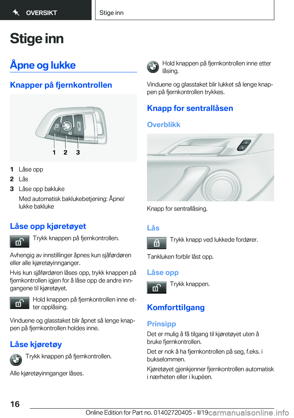BMW X2 2019  InstruksjonsbØker (in Norwegian) �S�t�i�g�e��i�n�n�
