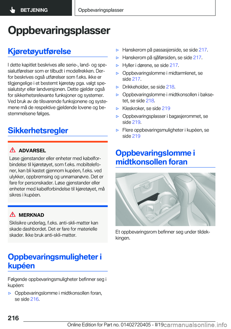 BMW X2 2019  InstruksjonsbØker (in Norwegian) �O�p�p�b�e�v�a�r�i�n�g�s�p�l�a�s�s�e�r�K�j�