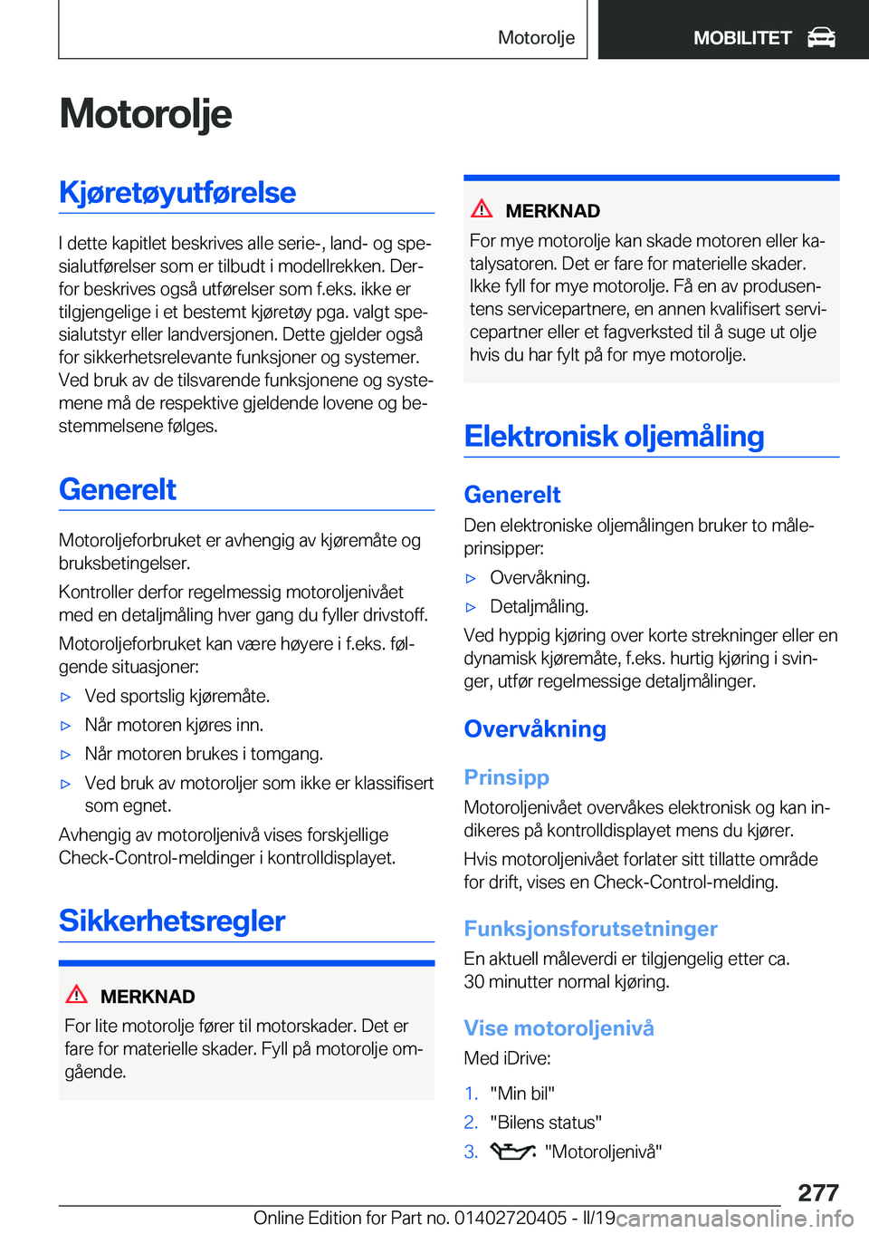 BMW X2 2019  InstruksjonsbØker (in Norwegian) �M�o�t�o�r�o�l�j�e�K�j�