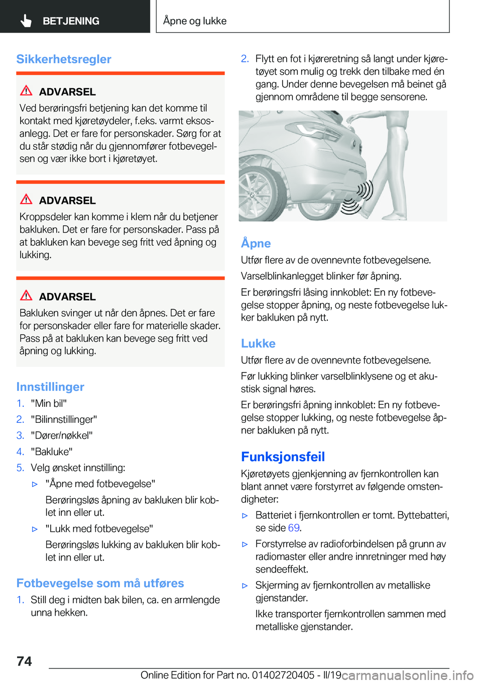 BMW X2 2019  InstruksjonsbØker (in Norwegian) �S�i�k�k�e�r�h�e�t�s�r�e�g�l�e�r
�A�D�V�A�R�S�E�L
�V�e�d��b�e�r�