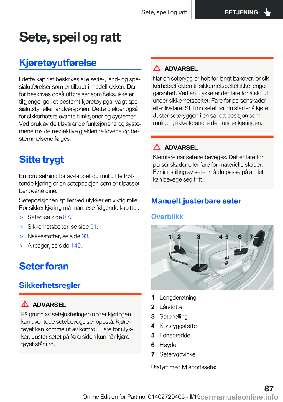 BMW X2 2019  InstruksjonsbØker (in Norwegian) �S�e�t�e�,��s�p�e�i�l��o�g��r�a�t�t�K�j�