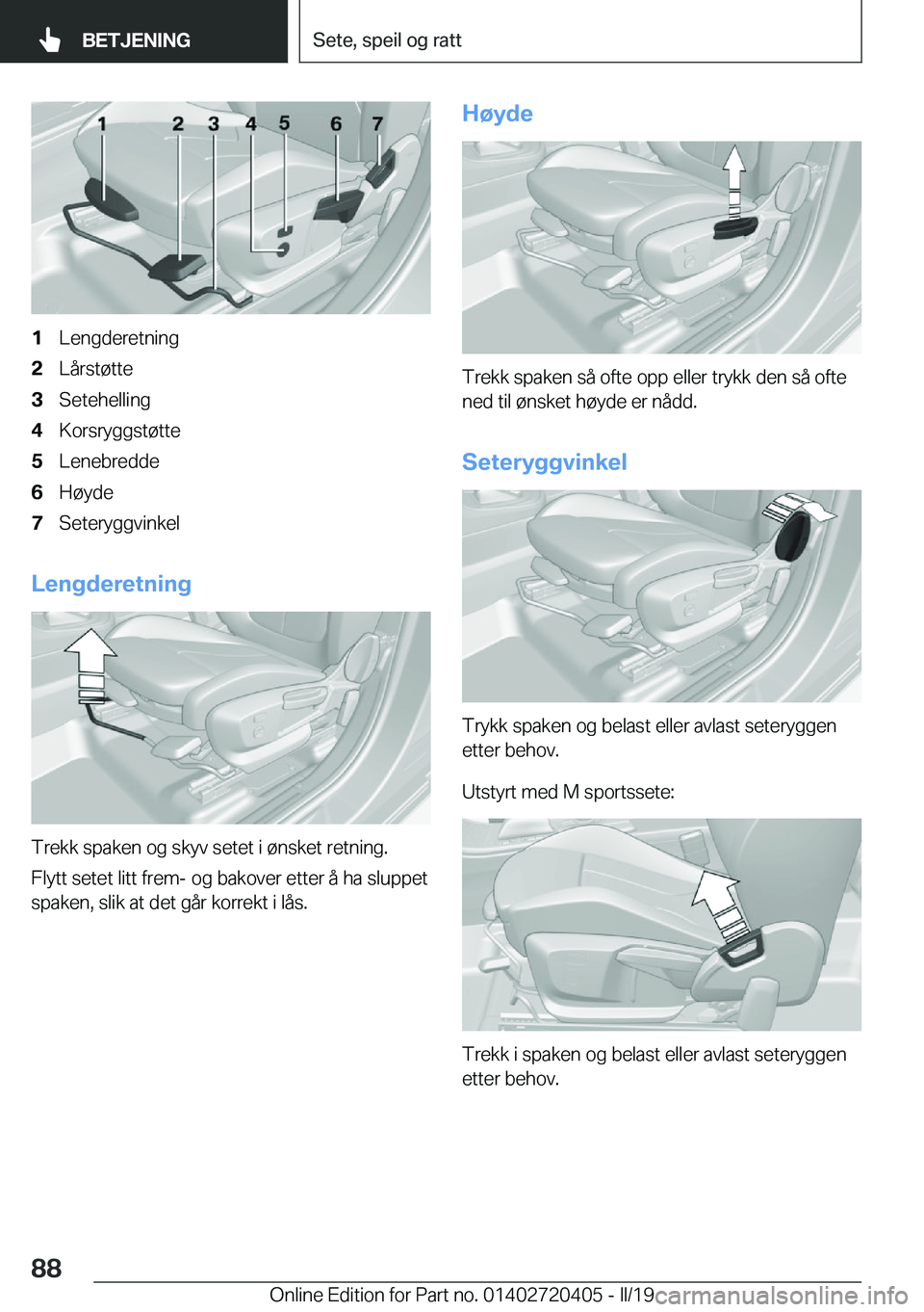 BMW X2 2019  InstruksjonsbØker (in Norwegian) �1�L�e�n�g�d�e�r�e�t�n�i�n�g�2�L�å�r�s�t�