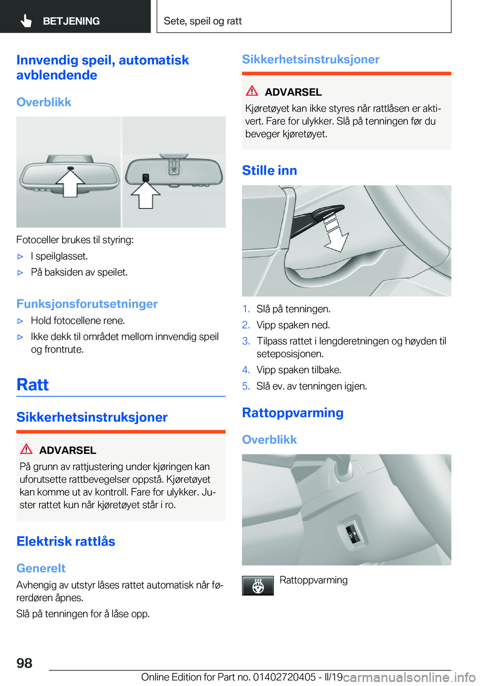 BMW X2 2019  InstruksjonsbØker (in Norwegian) �I�n�n�v�e�n�d�i�g��s�p�e�i�l�,��a�u�t�o�m�a�t�i�s�k
�a�v�b�l�e�n�d�e�n�d�e
�O�v�e�r�b�l�i�k�k
�F�o�t�o�c�e�l�l�e�r��b�r�u�k�e�s��t�i�l��s�t�y�r�i�n�g�:
x�I��s�p�e�i�l�g�l�a�s�s�e�t�.x�P�å��