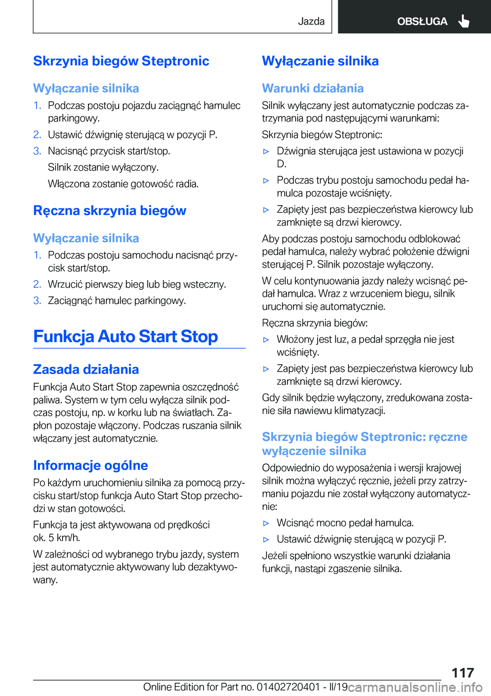 BMW X2 2019  Instrukcja obsługi (in Polish) �S�k�r�z�y�n�i�a��b�i�e�g�