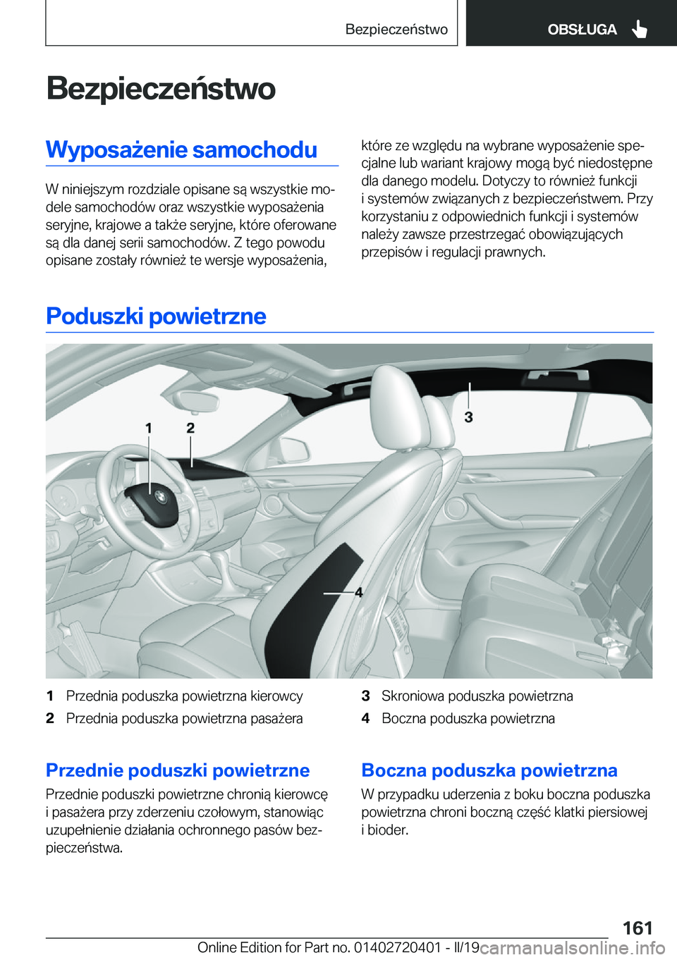 BMW X2 2019  Instrukcja obsługi (in Polish) �B�e�z�p�i�e�c�z�e�