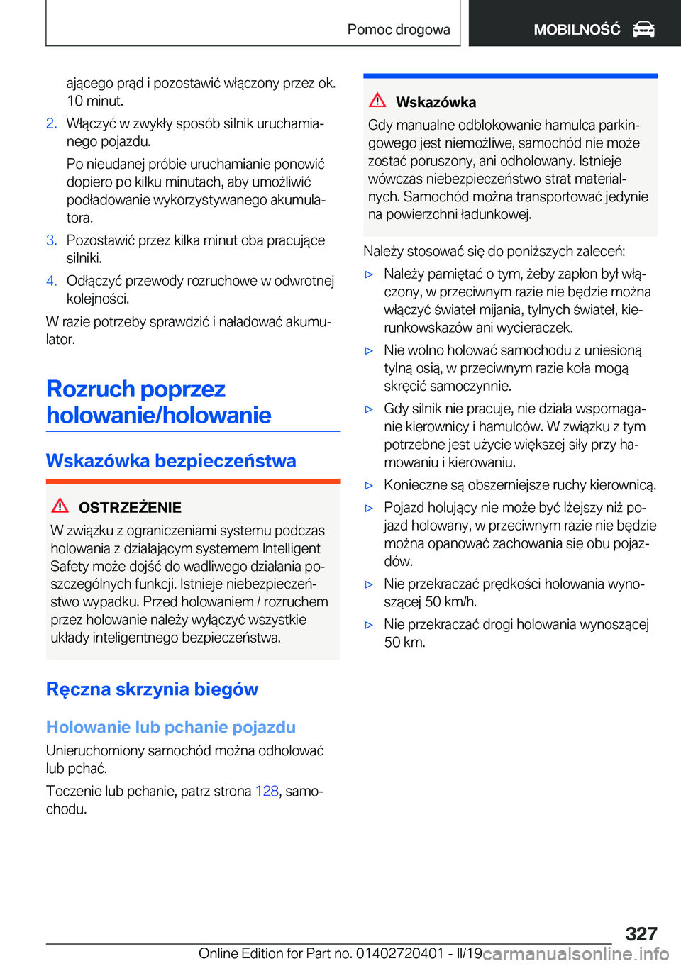 BMW X2 2019  Instrukcja obsługi (in Polish) �a�j�
