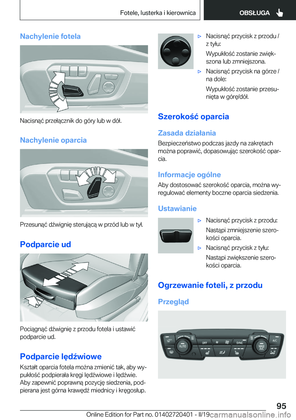 BMW X2 2019  Instrukcja obsługi (in Polish) �N�a�c�h�y�l�e�n�i�e��f�o�t�e�l�a
�N�a�c�i�s�n�