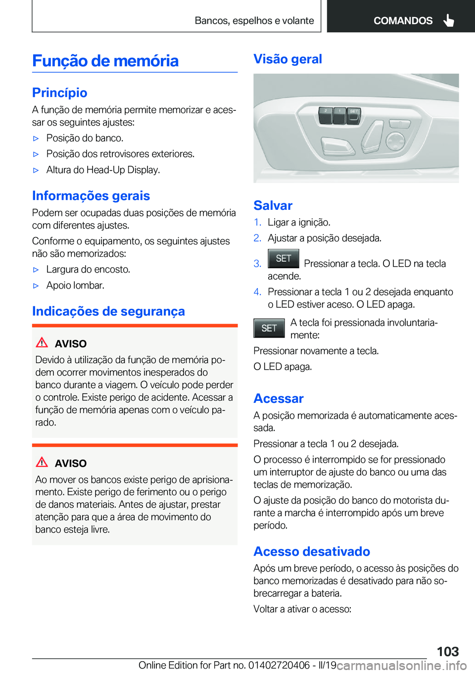 BMW X2 2019  Manual do condutor (in Portuguese) �F�u�n�