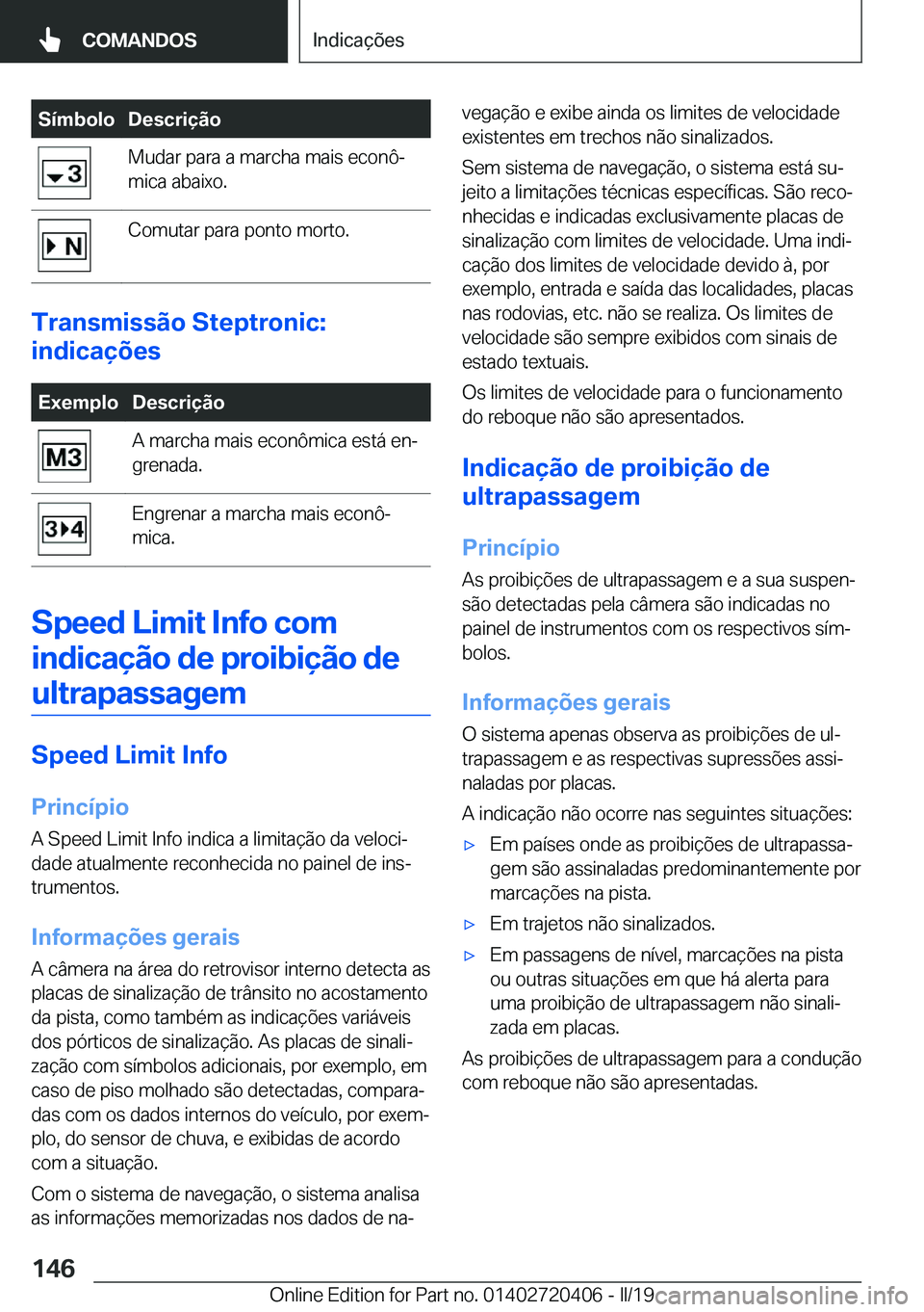 BMW X2 2019  Manual do condutor (in Portuguese) �S�