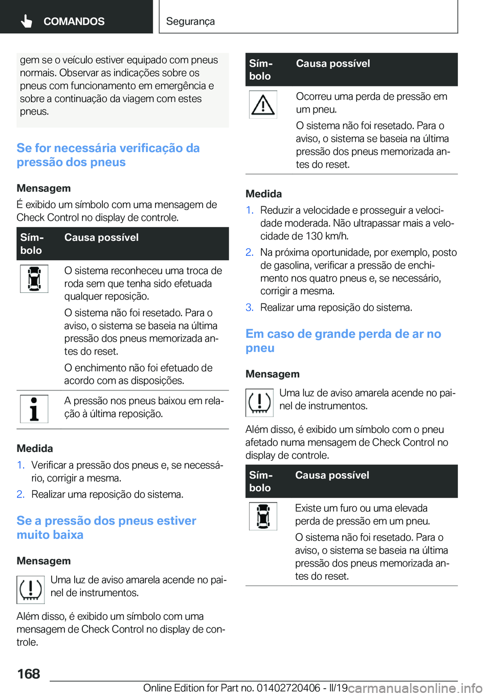 BMW X2 2019  Manual do condutor (in Portuguese) �g�e�m��s�e��o��v�e�