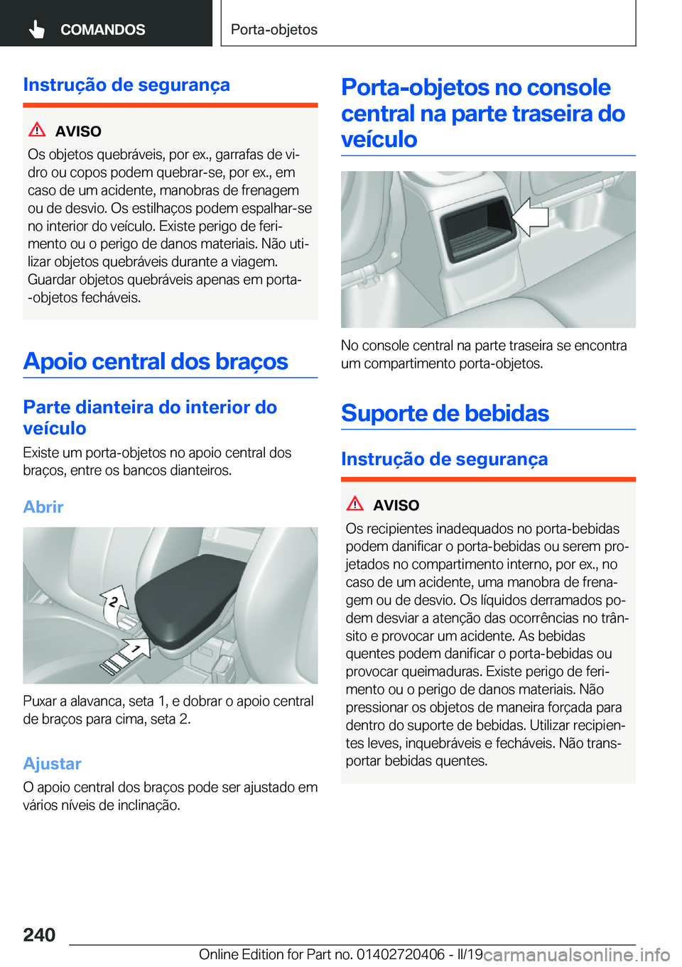BMW X2 2019  Manual do condutor (in Portuguese) �I�n�s�t�r�u�
