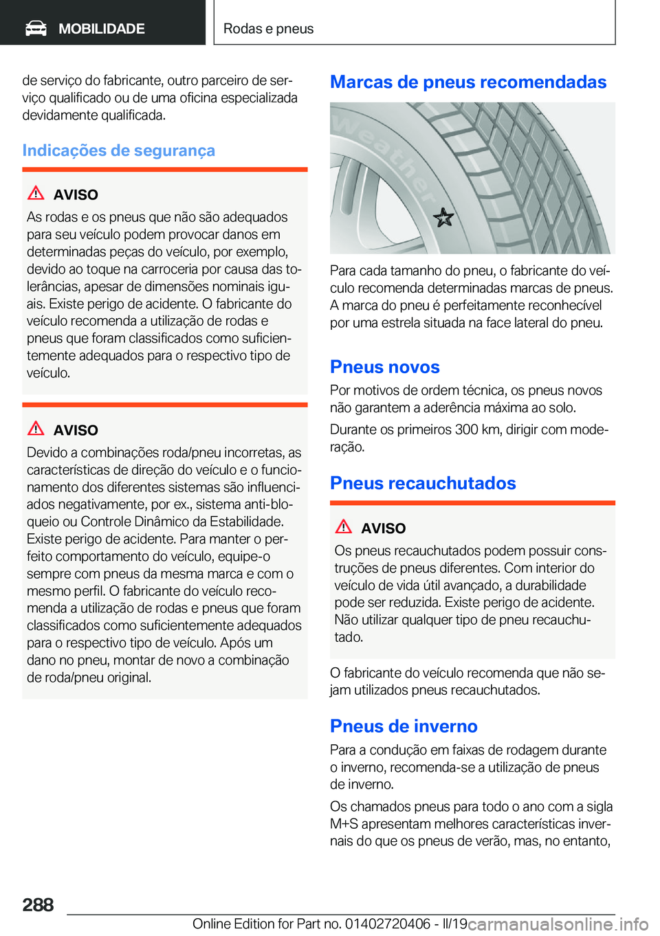BMW X2 2019  Manual do condutor (in Portuguese) �d�e��s�e�r�v�i�