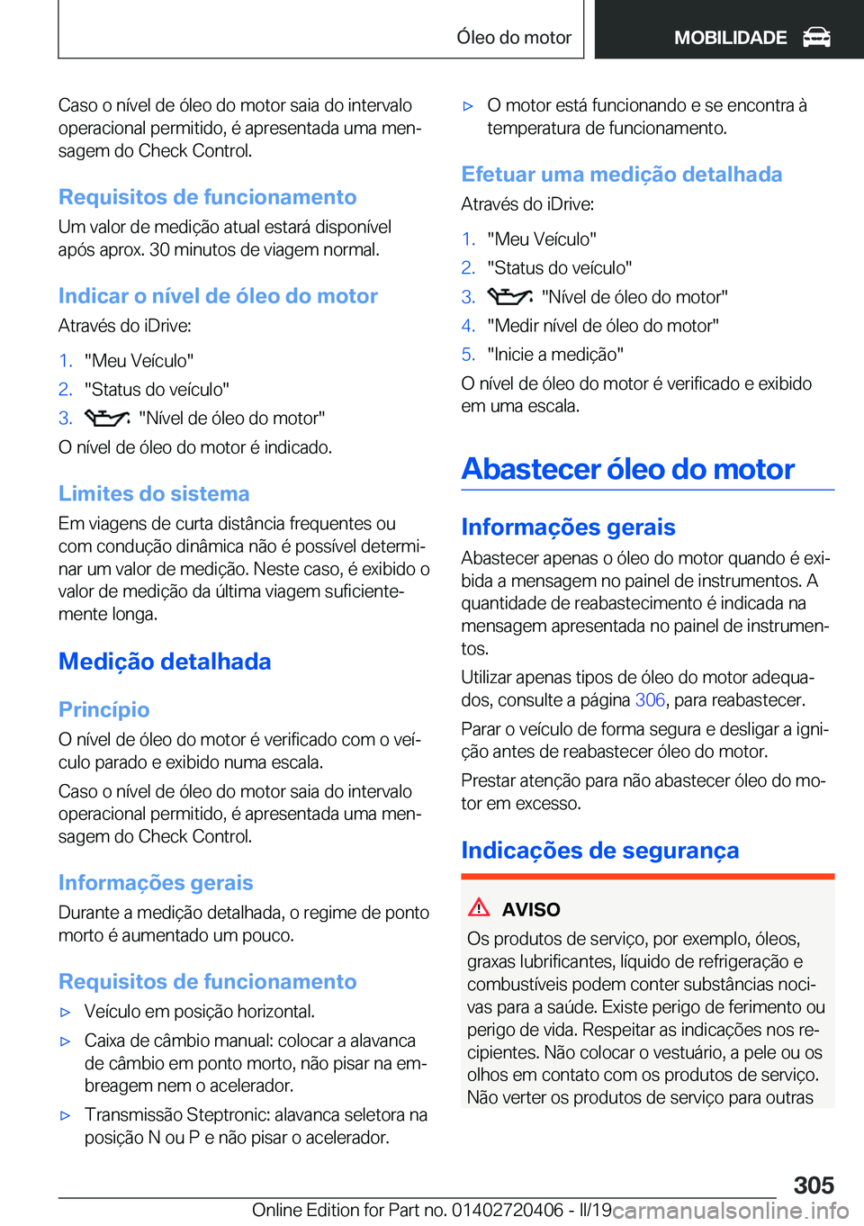 BMW X2 2019  Manual do condutor (in Portuguese) �C�a�s�o��o��n�