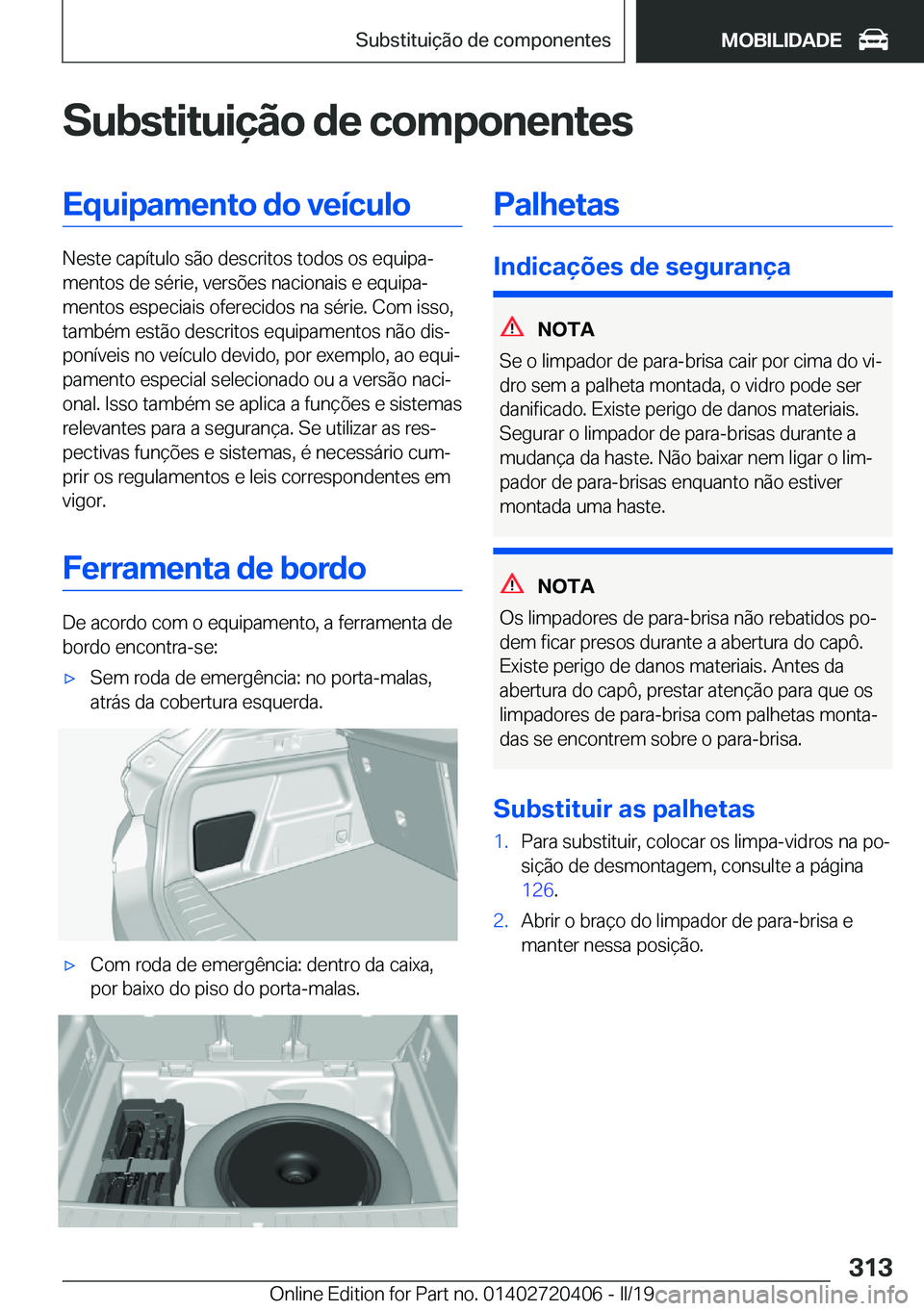 BMW X2 2019  Manual do condutor (in Portuguese) �S�u�b�s�t�i�t�u�i�