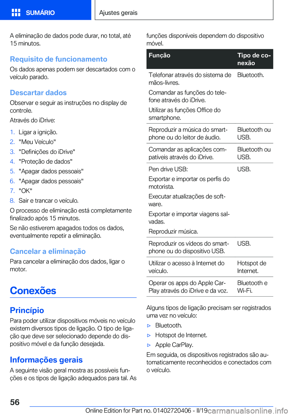 BMW X2 2019  Manual do condutor (in Portuguese) �A��e�l�i�m�i�n�a�