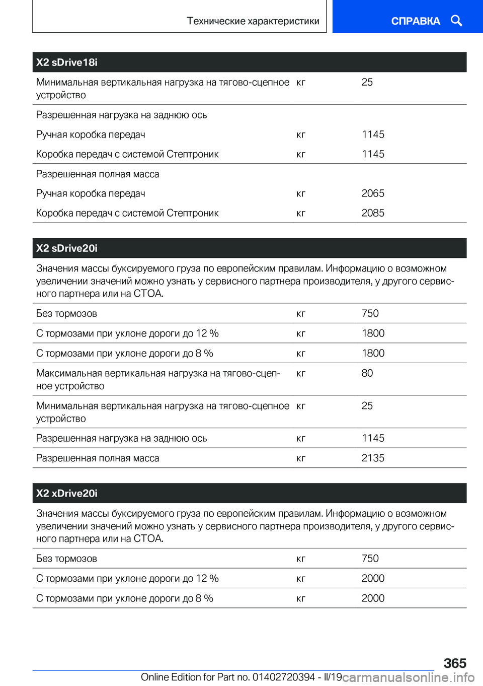 BMW X2 2019  Руково �X�2��s�D�r�i�v�e�1�8�i 