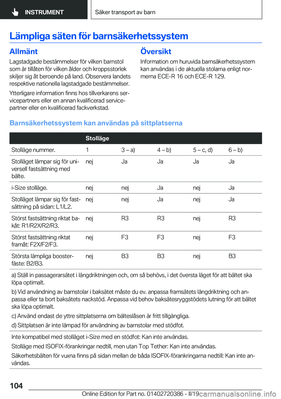 BMW X2 2019  InstruktionsbÖcker (in Swedish) �L�ä�m�p�l�i�g�a��s�ä�t�e�n��f�