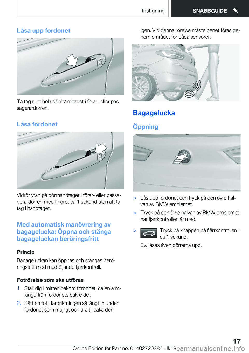 BMW X2 2019  InstruktionsbÖcker (in Swedish) �L�å�s�a��u�p�p��f�o�r�d�o�n�e�t
�T�a��t�a�g��r�u�n�t��h�e�l�a��d�