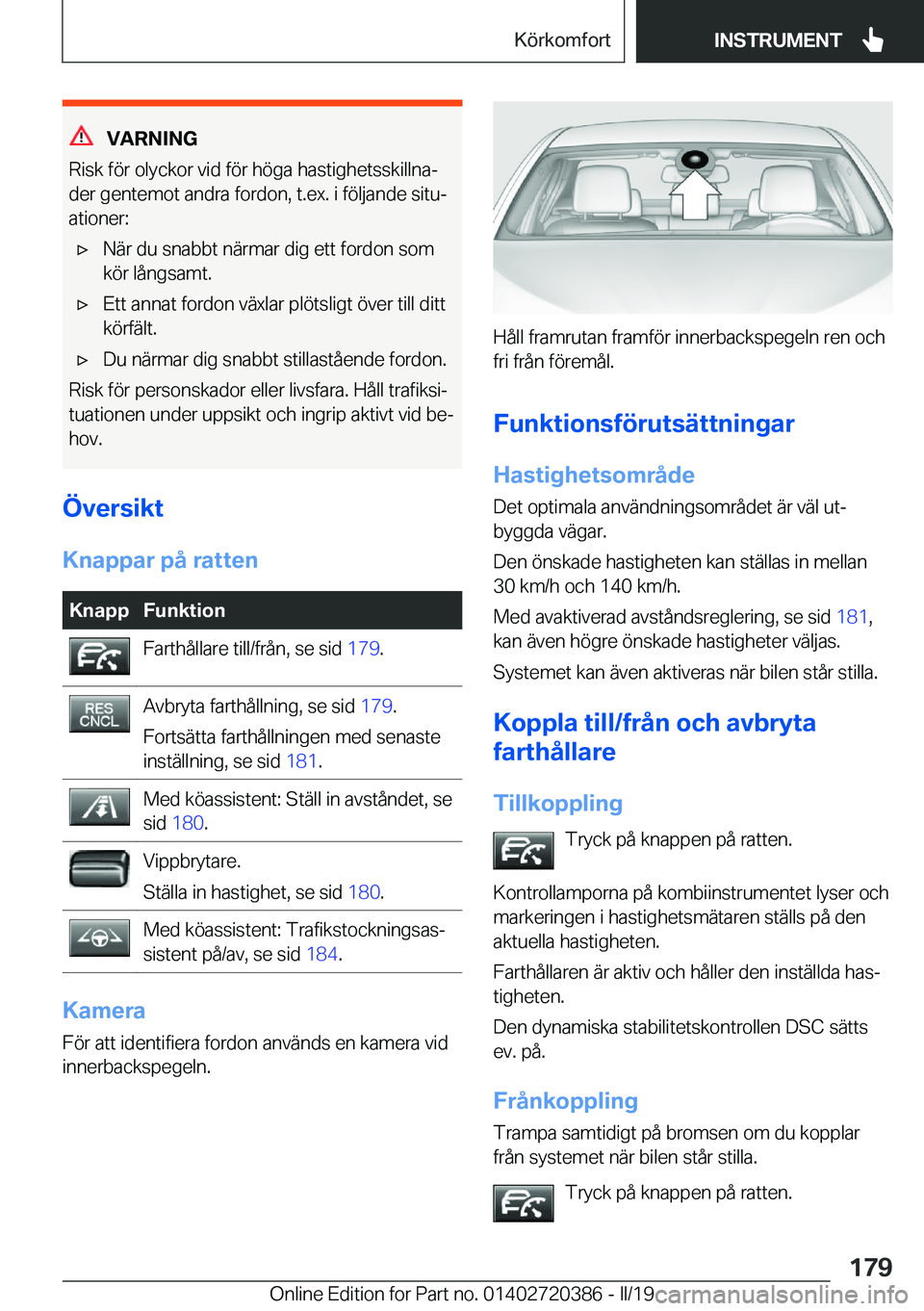 BMW X2 2019  InstruktionsbÖcker (in Swedish) �V�A�R�N�I�N�G
�R�i�s�k��f�