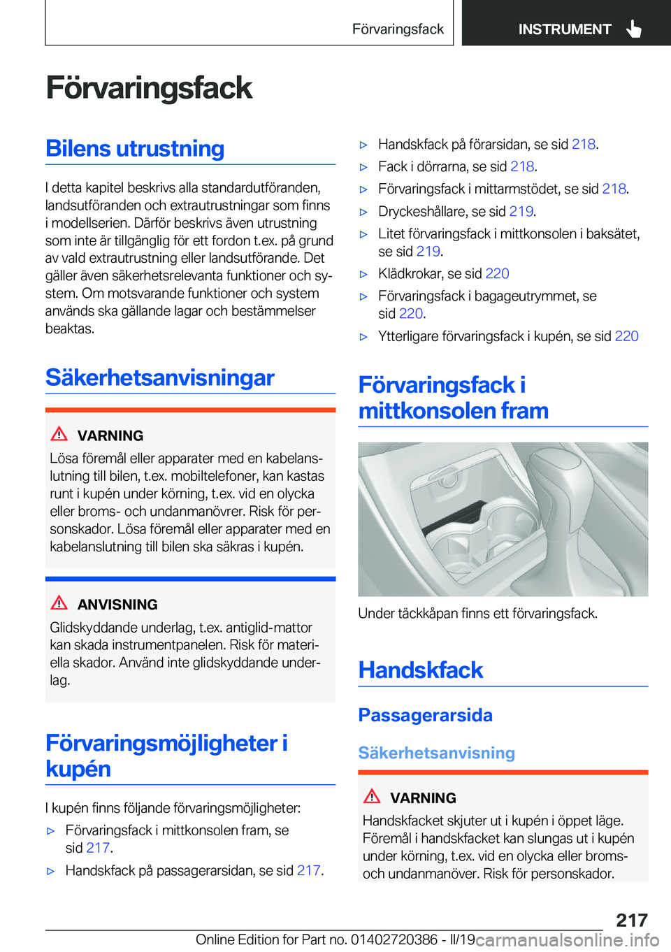 BMW X2 2019  InstruktionsbÖcker (in Swedish) �F�
