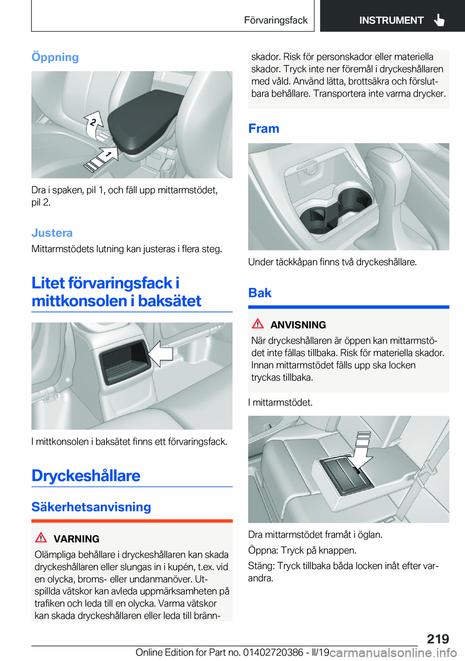 BMW X2 2019  InstruktionsbÖcker (in Swedish) �