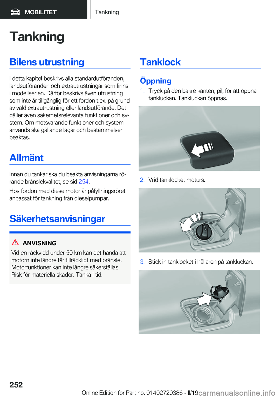 BMW X2 2019  InstruktionsbÖcker (in Swedish) �T�a�n�k�n�i�n�g�B�i�l�e�n�s��u�t�r�u�s�t�n�i�n�g
�I��d�e�t�t�a��k�a�p�i�t�e�l��b�e�s�k�r�i�v�s��a�l�l�a��s�t�a�n�d�a�r�d�u�t�f�