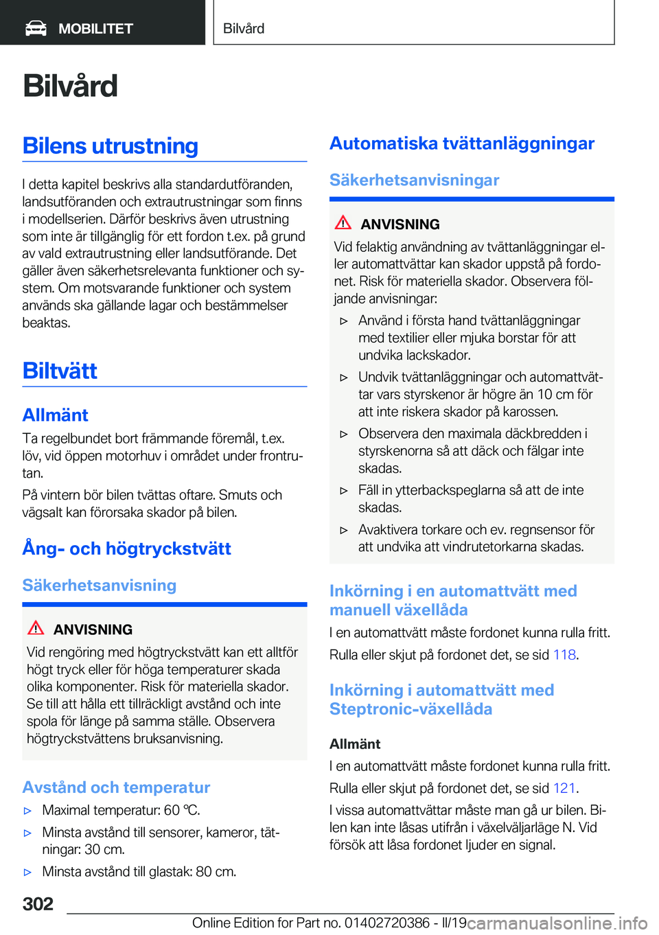 BMW X2 2019  InstruktionsbÖcker (in Swedish) �B�i�l�v�å�r�d�B�i�l�e�n�s��u�t�r�u�s�t�n�i�n�g
�I��d�e�t�t�a��k�a�p�i�t�e�l��b�e�s�k�r�i�v�s��a�l�l�a��s�t�a�n�d�a�r�d�u�t�f�
