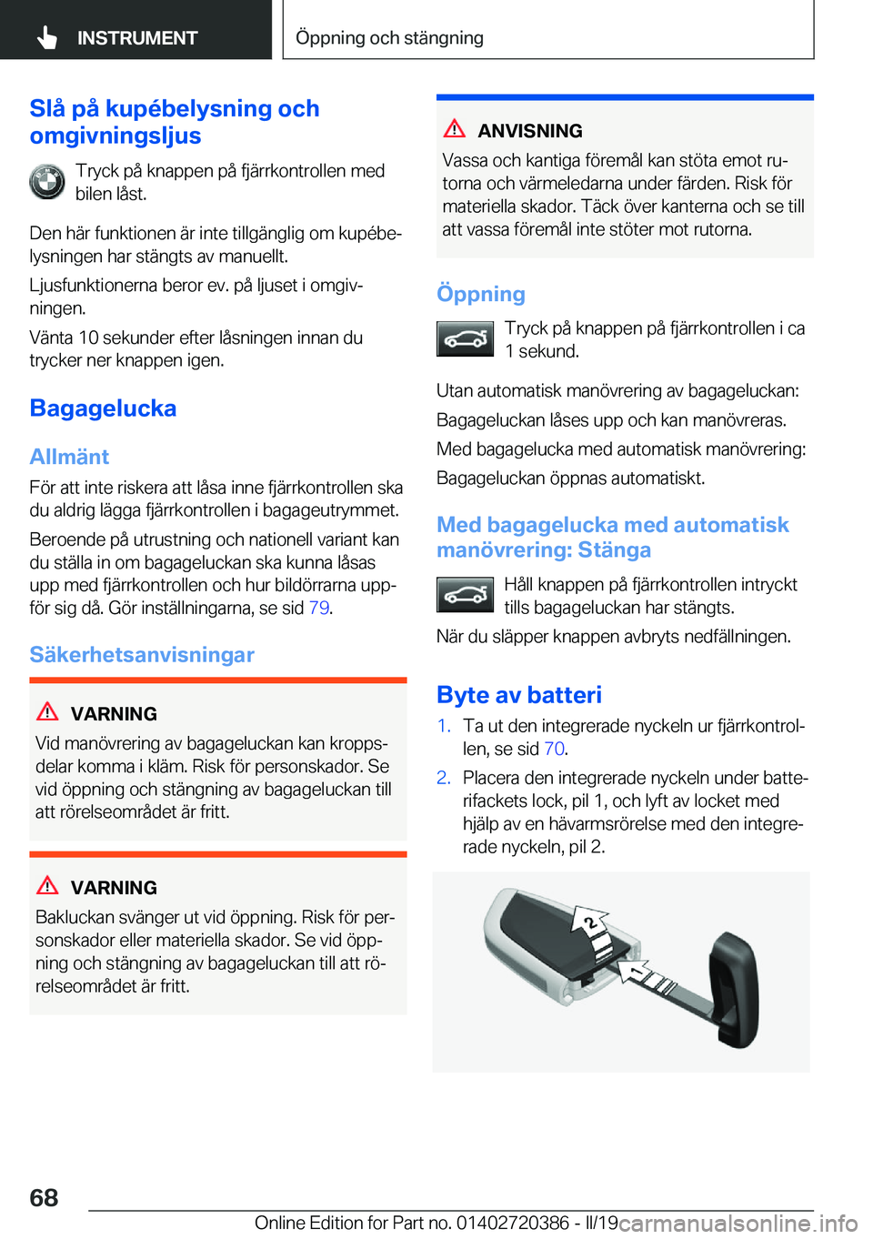 BMW X2 2019  InstruktionsbÖcker (in Swedish) �S�l�å��p�å��k�u�p�