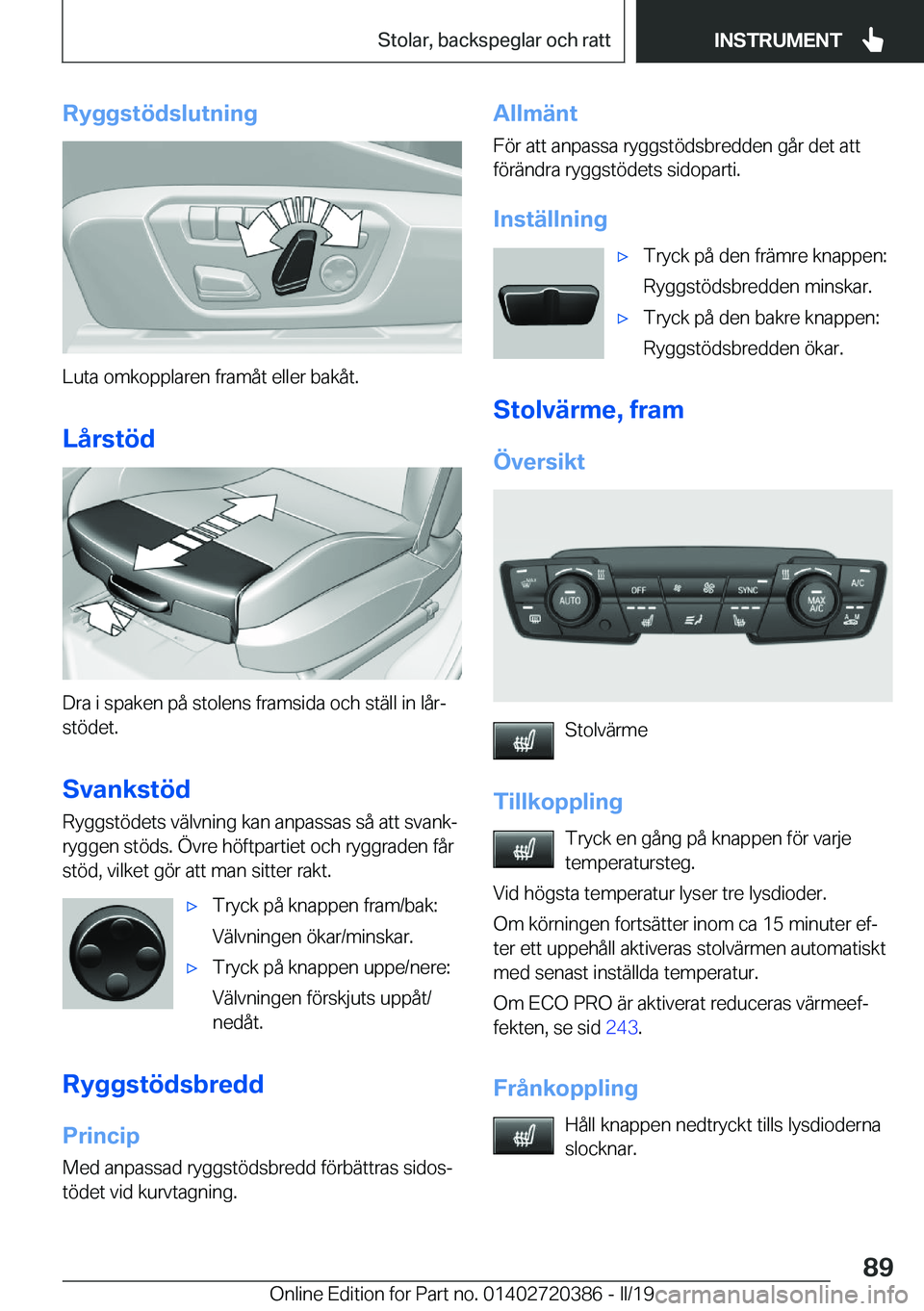 BMW X2 2019  InstruktionsbÖcker (in Swedish) �R�y�g�g�s�t�