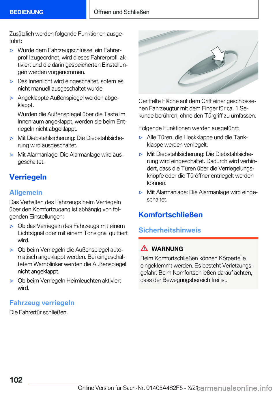 BMW X3 2022  Betriebsanleitungen (in German) �Z�u�s�