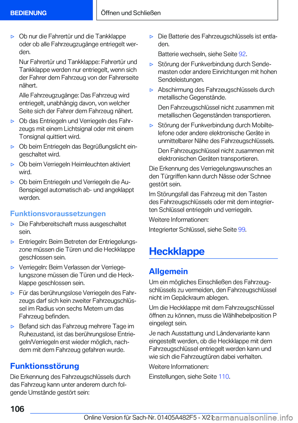 BMW X3 2022  Betriebsanleitungen (in German) x�O�b��n�u�r��d�i�e��F�a�h�r�e�r�t�
