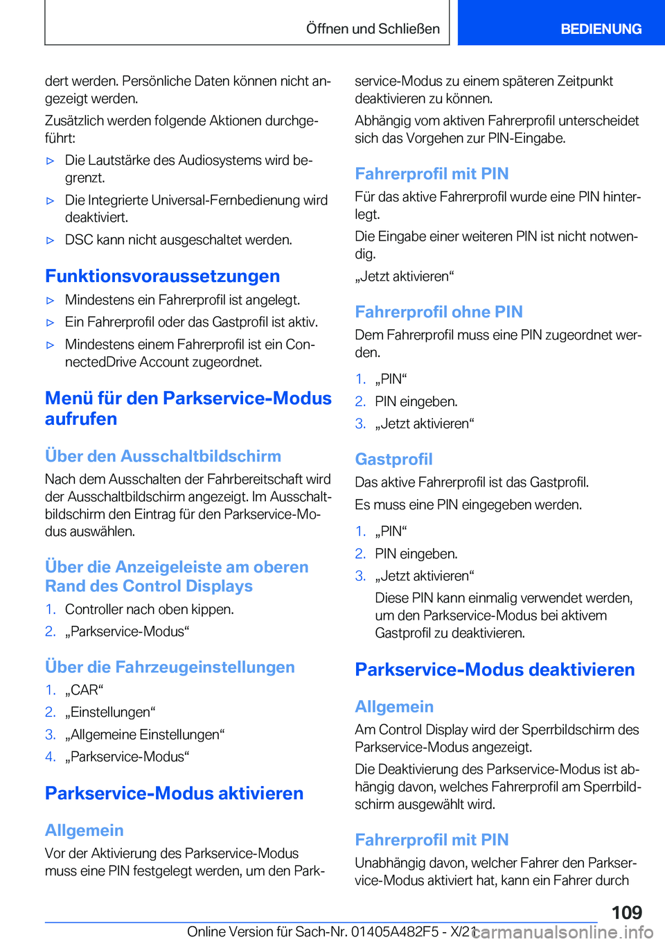 BMW X3 2022  Betriebsanleitungen (in German) �d�e�r�t��w�e�r�d�e�n�.��P�e�r�s�