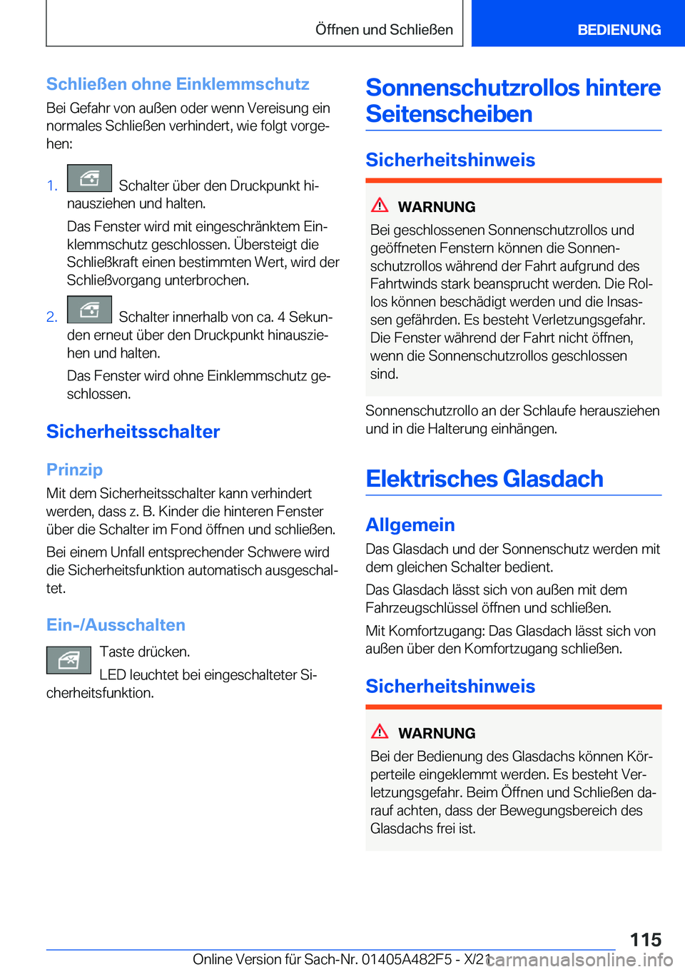 BMW X3 2022  Betriebsanleitungen (in German) �S�c�h�l�i�e�