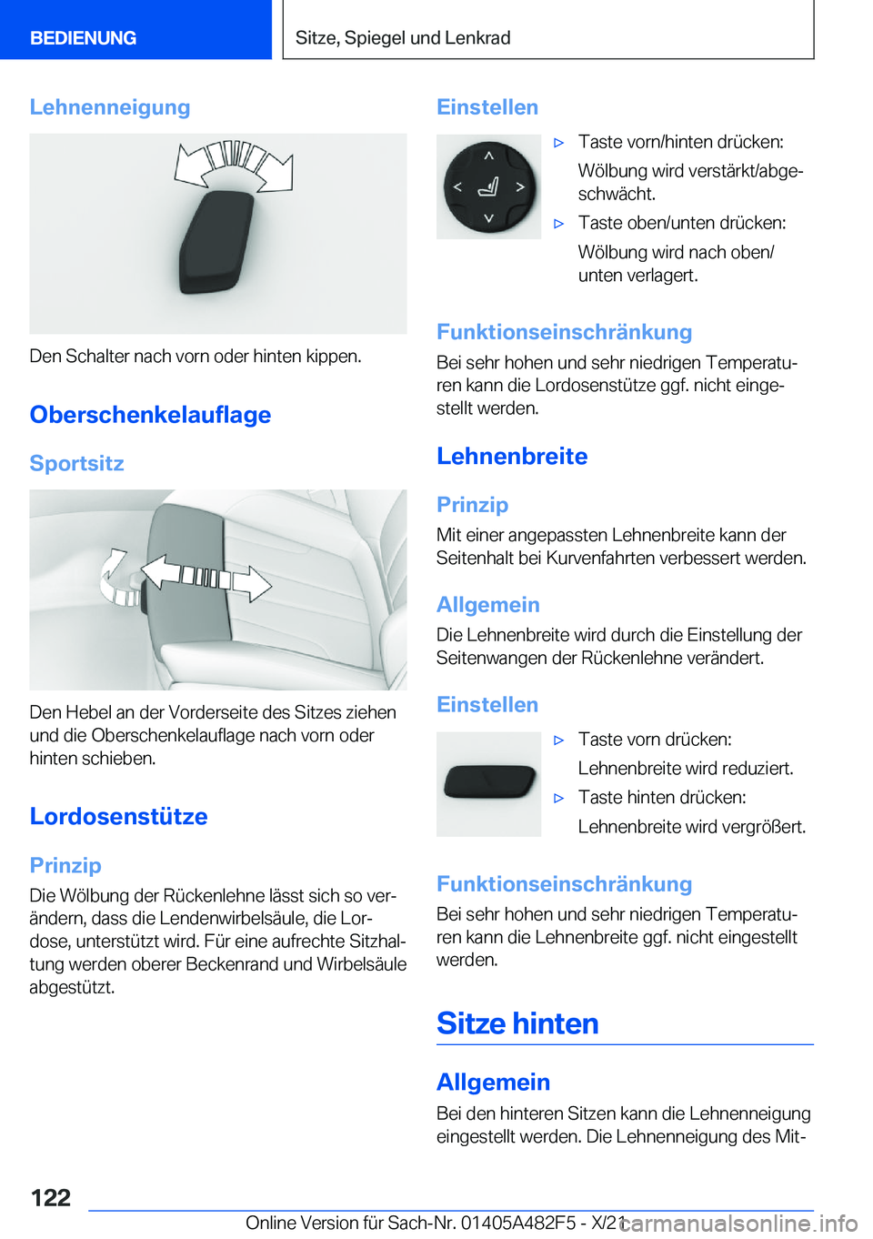 BMW X3 2022  Betriebsanleitungen (in German) �L�e�h�n�e�n�n�e�i�g�u�n�g
�D�e�n��S�c�h�a�l�t�e�r��n�a�c�h��v�o�r�n��o�d�e�r��h�i�n�t�e�n��k�i�p�p�e�n�.�O�b�e�r�s�c�h�e�n�k�e�l�a�u�f�l�a�g�e
�S�p�o�r�t�s�i�t�z
�D�e�n��H�e�b�e�l��a�n��d�e�
