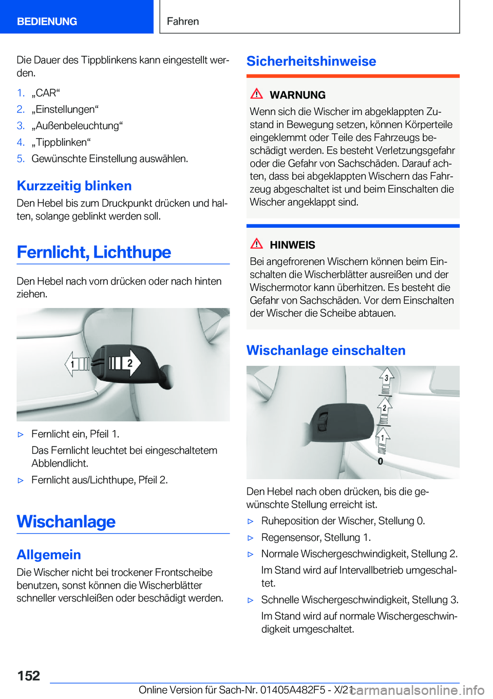 BMW X3 2022  Betriebsanleitungen (in German) �D�i�e��D�a�u�e�r��d�e�s��T�i�p�p�b�l�i�n�k�e�n�s��k�a�n�n��e�i�n�g�e�s�t�e�l�l�t��w�e�rj
�d�e�n�.�1�.x�C�A�Rv�2�.x�E�i�n�s�t�e�l�l�u�n�g�e�nv�3�.x�A�u�