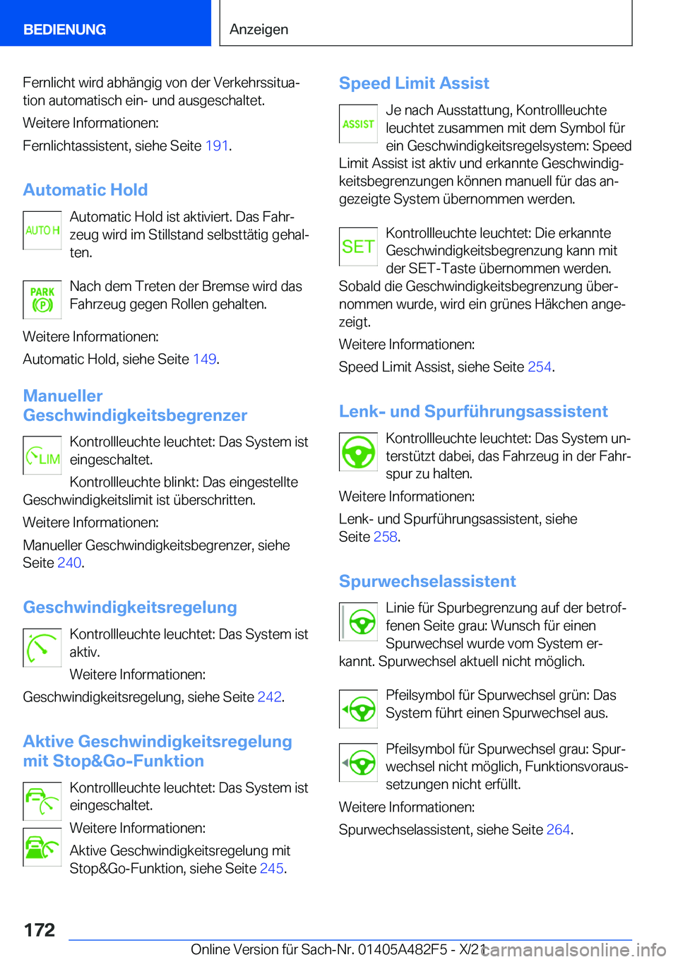 BMW X3 2022  Betriebsanleitungen (in German) �F�e�r�n�l�i�c�h�t��w�i�r�d��a�b�h�