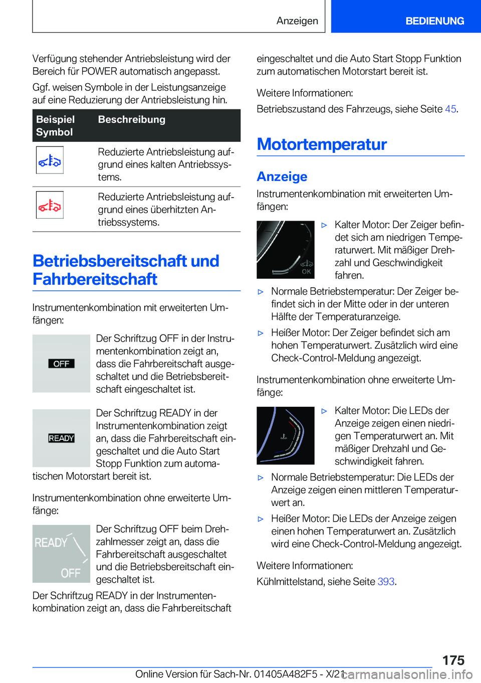 BMW X3 2022  Betriebsanleitungen (in German) �V�e�r�f�