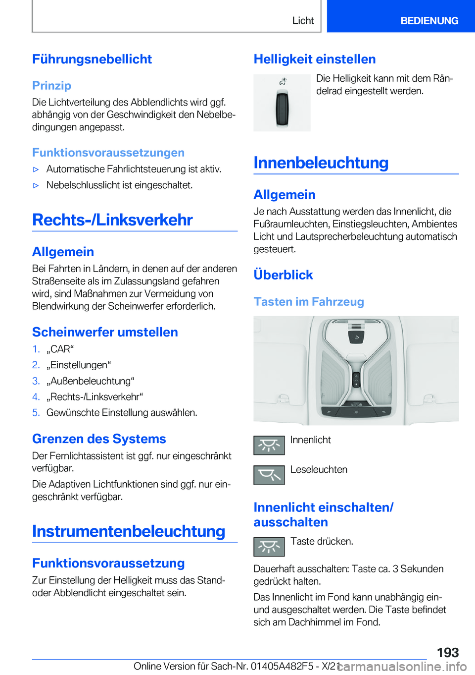 BMW X3 2022  Betriebsanleitungen (in German) �F�