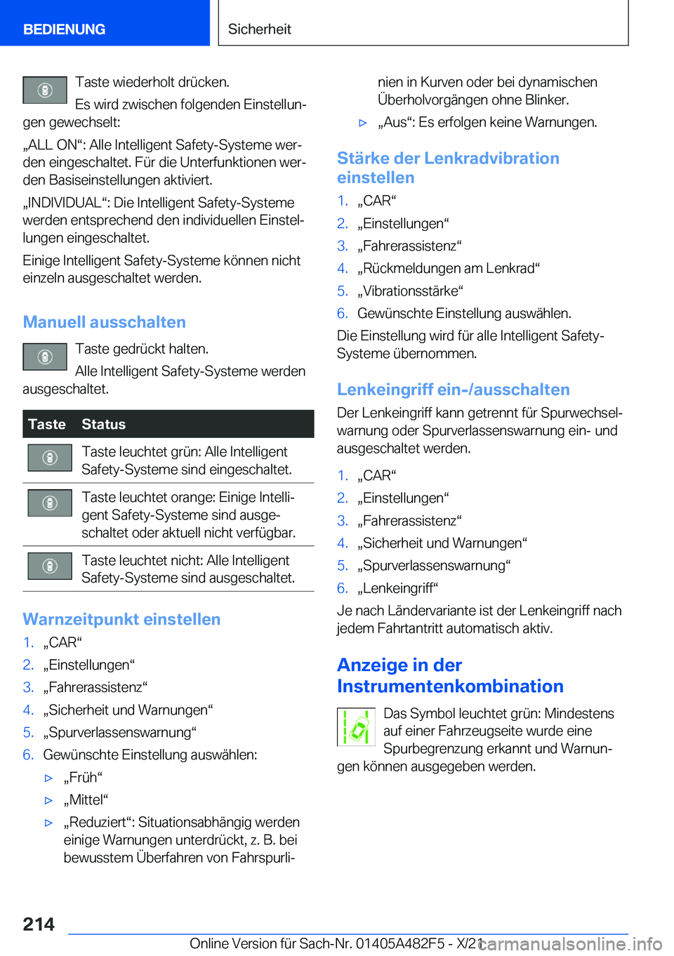 BMW X3 2022  Betriebsanleitungen (in German) �T�a�s�t�e��w�i�e�d�e�r�h�o�l�t��d�r�