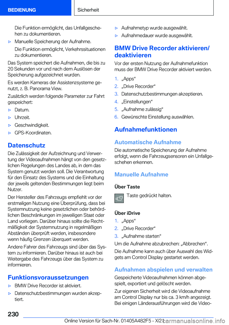 BMW X3 2022  Betriebsanleitungen (in German) �D�i�e��F�u�n�k�t�i�o�n��e�r�m�