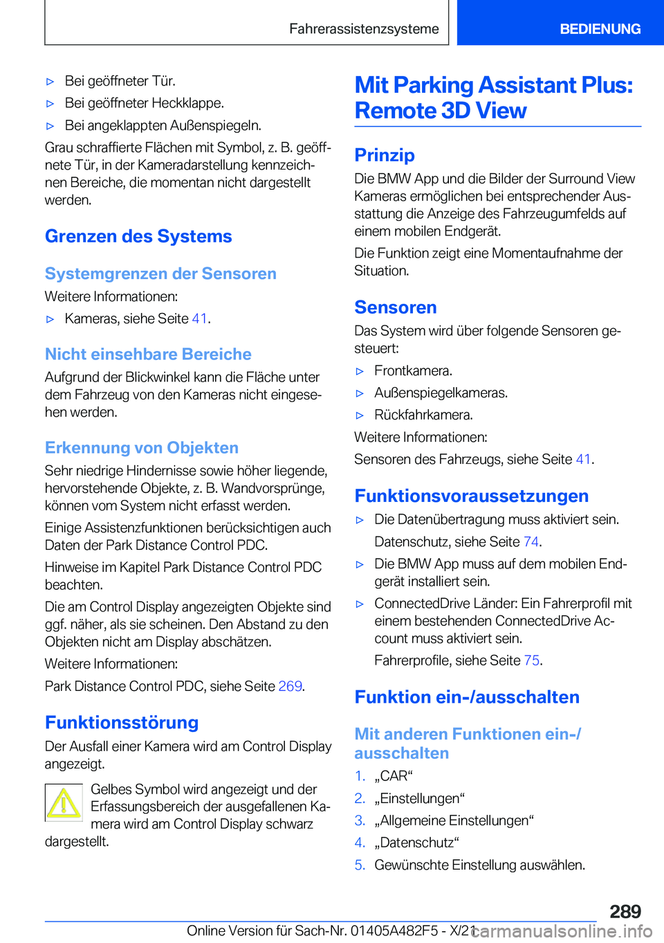 BMW X3 2022  Betriebsanleitungen (in German) x�B�e�i��g�e�