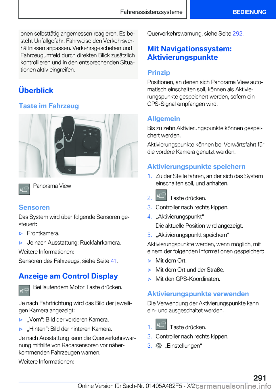 BMW X3 2022  Betriebsanleitungen (in German) �o�n�e�n��s�e�l�b�s�t�t�