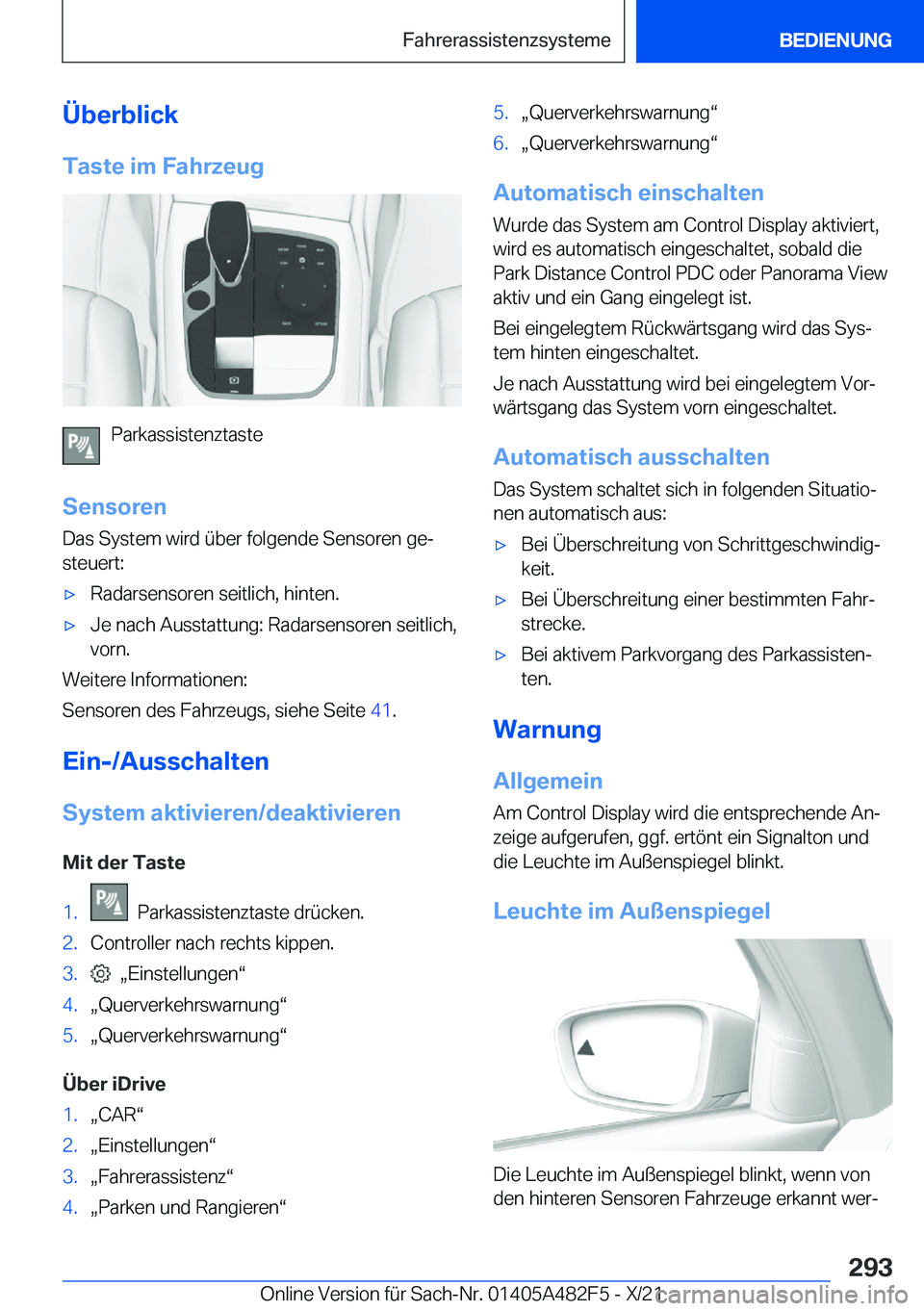 BMW X3 2022  Betriebsanleitungen (in German) �