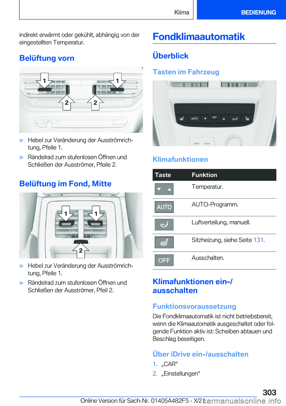 BMW X3 2022  Betriebsanleitungen (in German) �i�n�d�i�r�e�k�t��e�r�w�