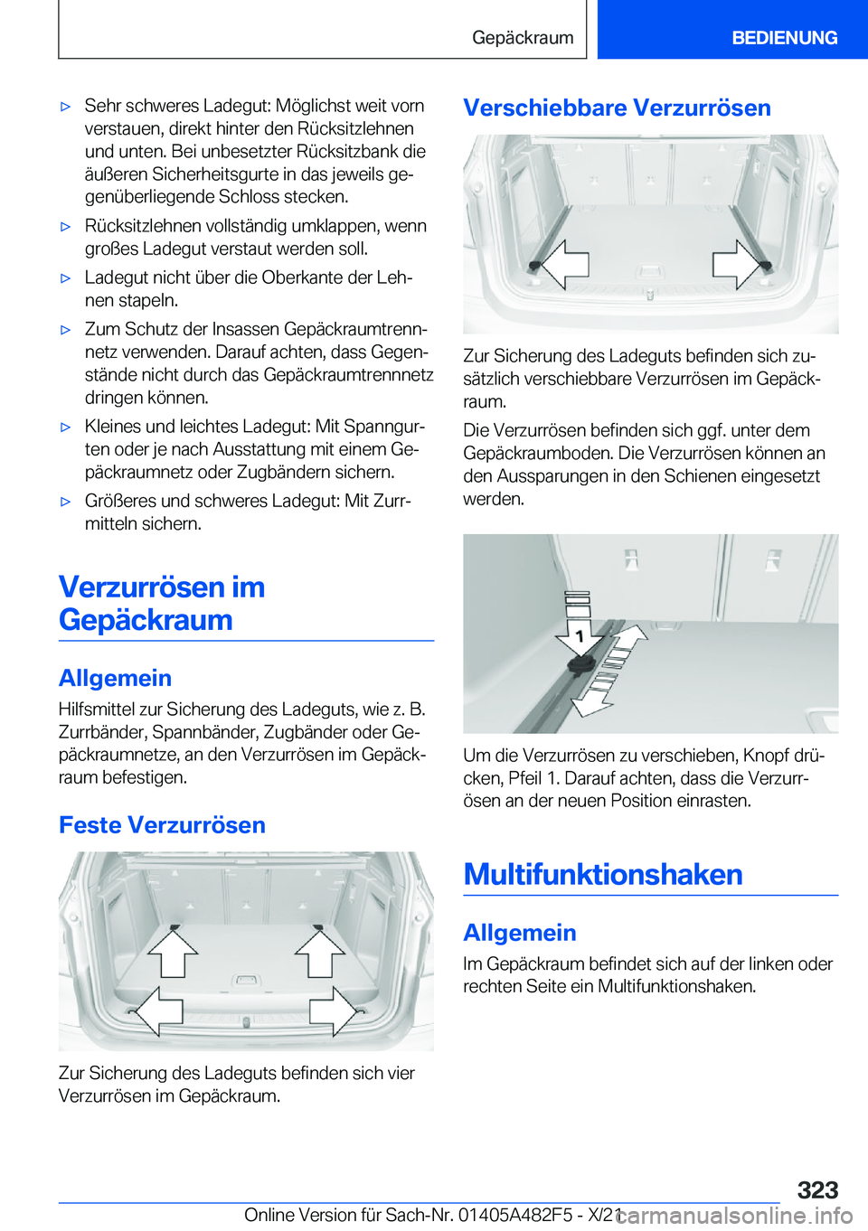 BMW X3 2022  Betriebsanleitungen (in German) x�S�e�h�r��s�c�h�w�e�r�e�s��L�a�d�e�g�u�t�:��M�